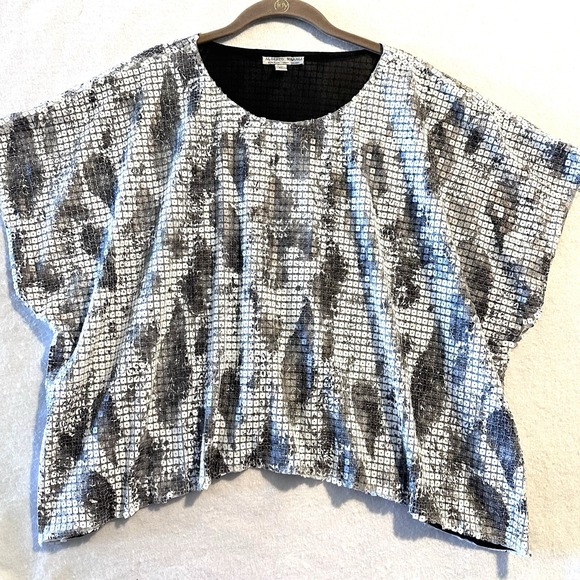 Alberto Makali XL Sequin Top Boxy‎ Crop Shark bite Animal Snake Dolman Sparkle - Picture 1 of 7